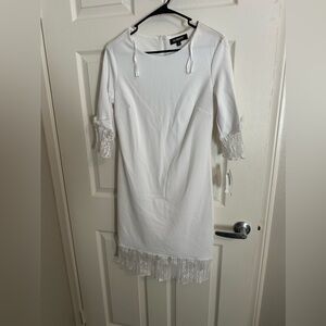 Ladies white glamour dress